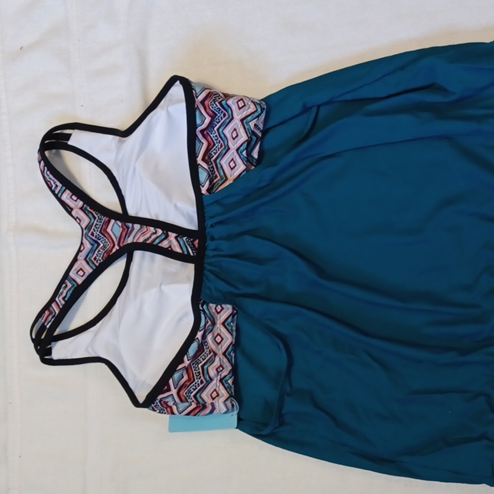 Younique Teal Swim Suit Size Medium - Picture 4 of 6